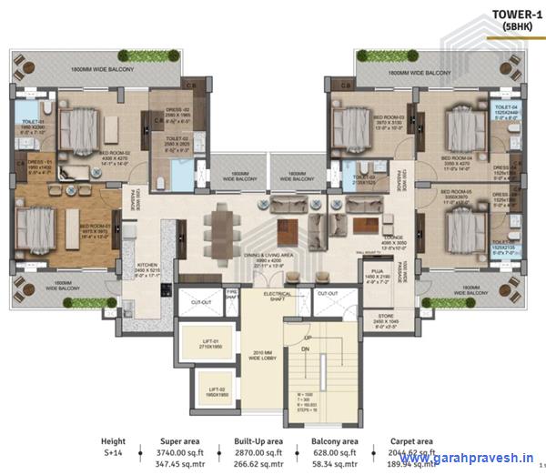 5 BHK Luxury Flat