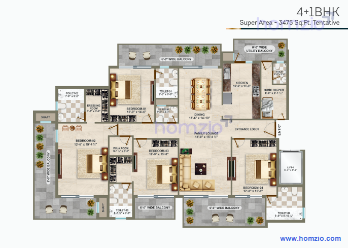 4+1BHK | 3475 |2.78 cr